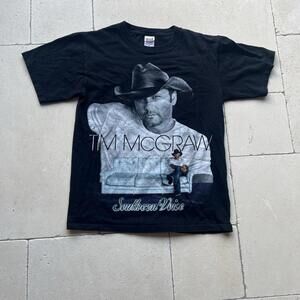 Tim McGraw T-Shirt Southern Voice 2010 Concert Tour Double Side Black Sz Small